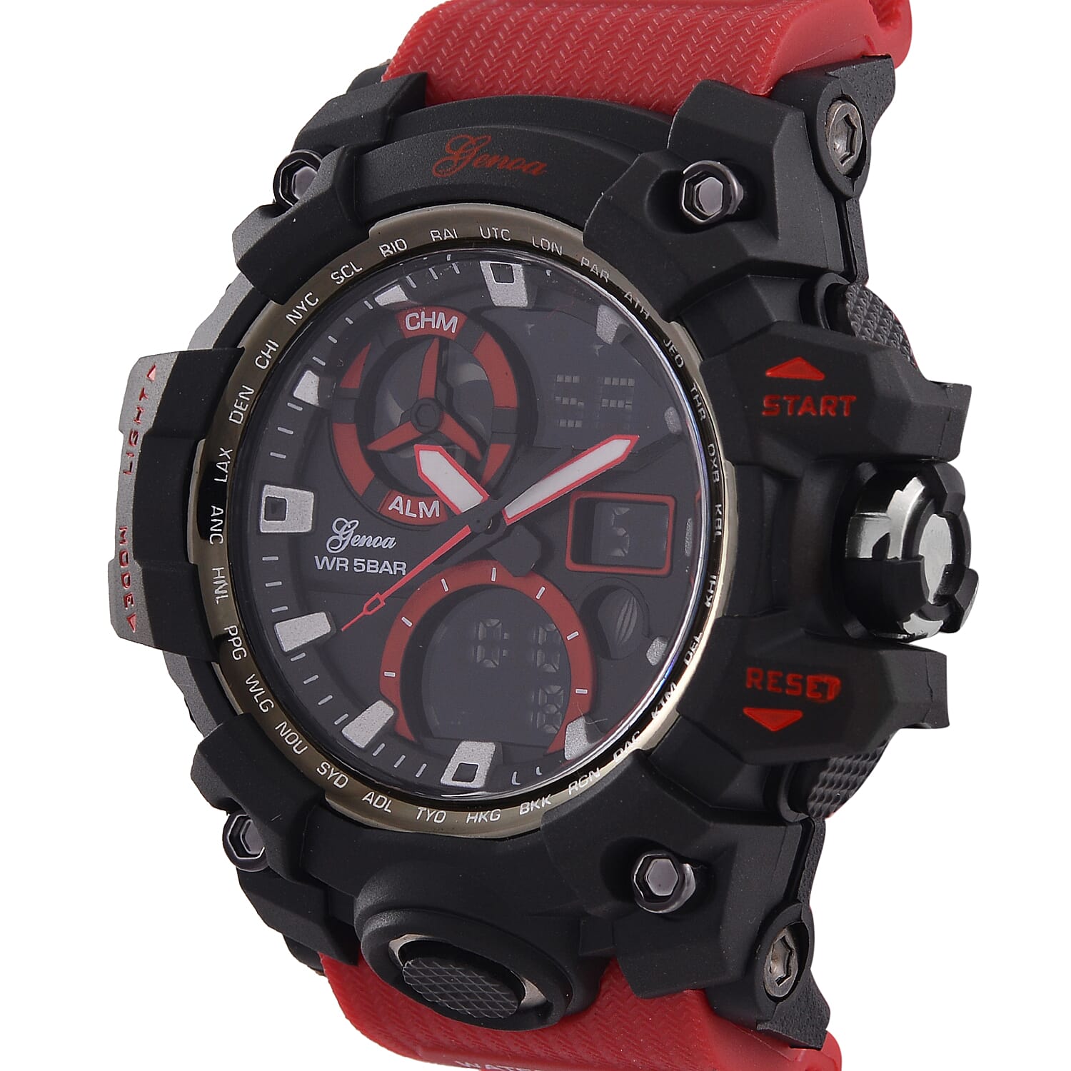 GENOA TIME V2, PC21S Japan movement 5ATM Watch - Red