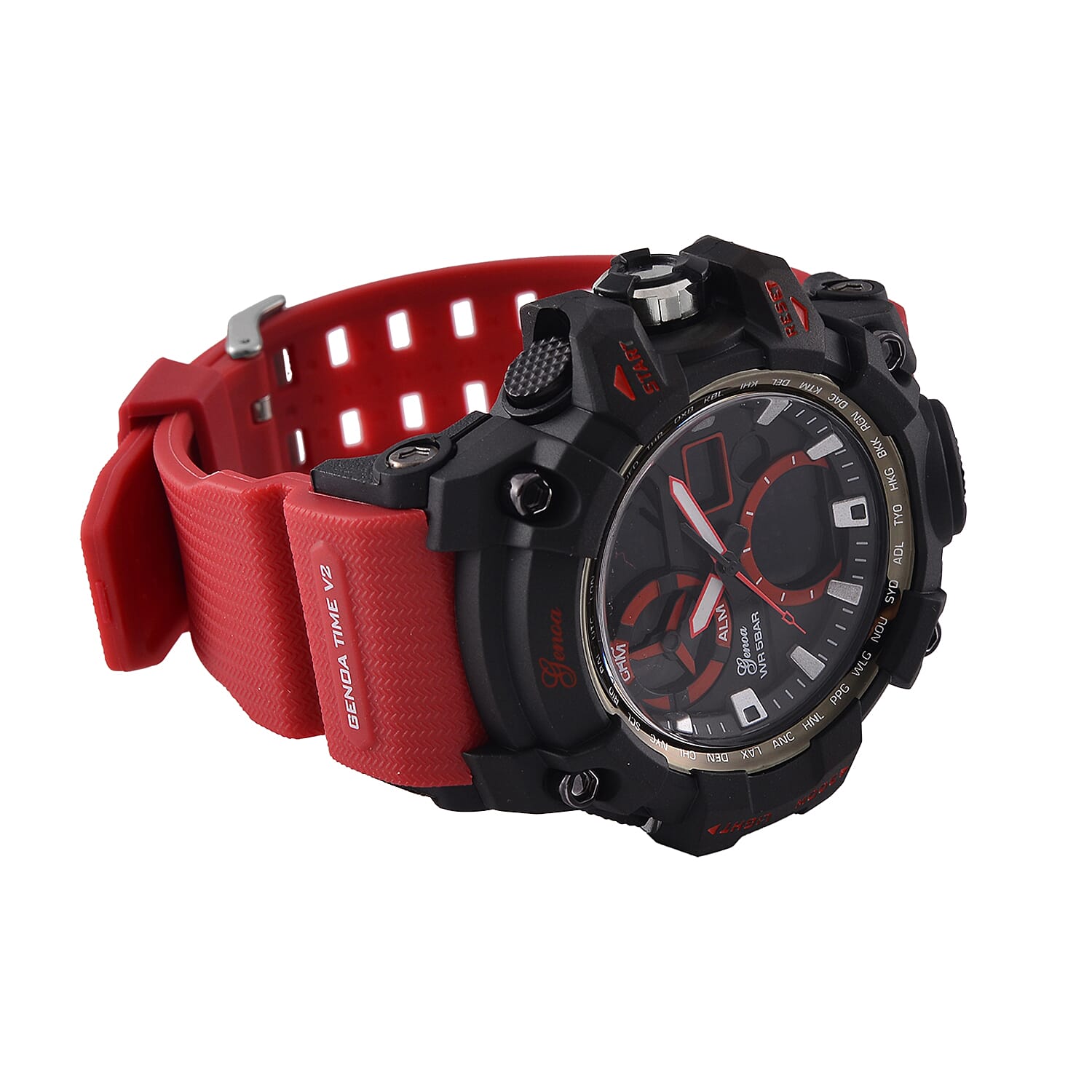 GENOA TIME V2, PC21S Japan movement 5ATM Watch - Red