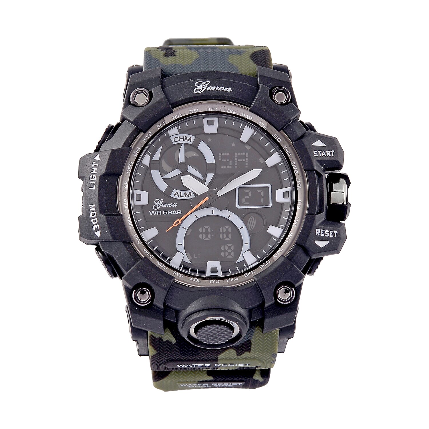 Japanese Mens Watch in Stainless Steel - Camouflage