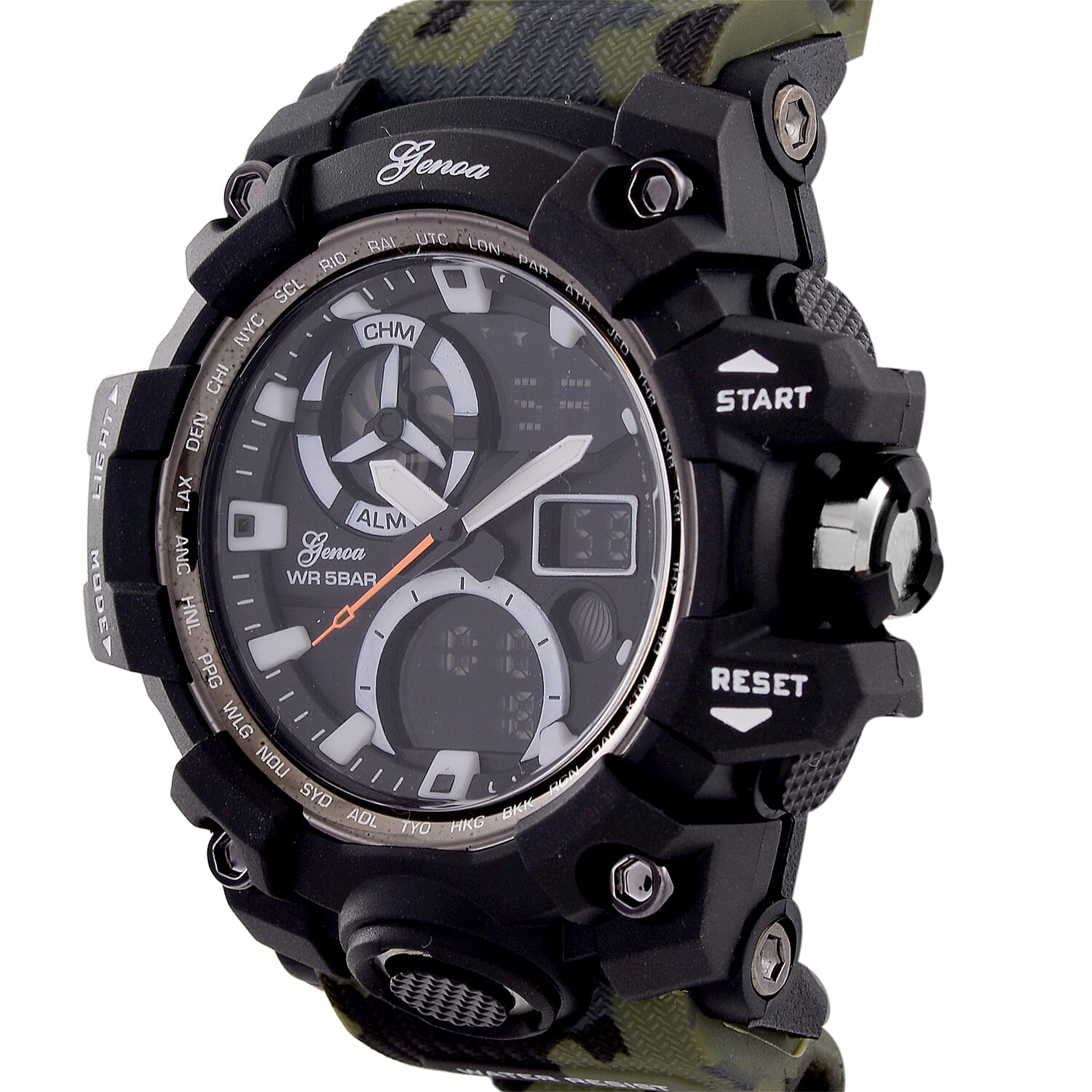 Japanese Mens Watch in Stainless Steel - Camouflage