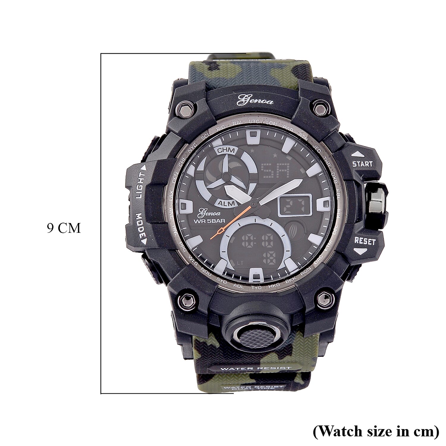 Japanese Mens Watch in Stainless Steel - Camouflage