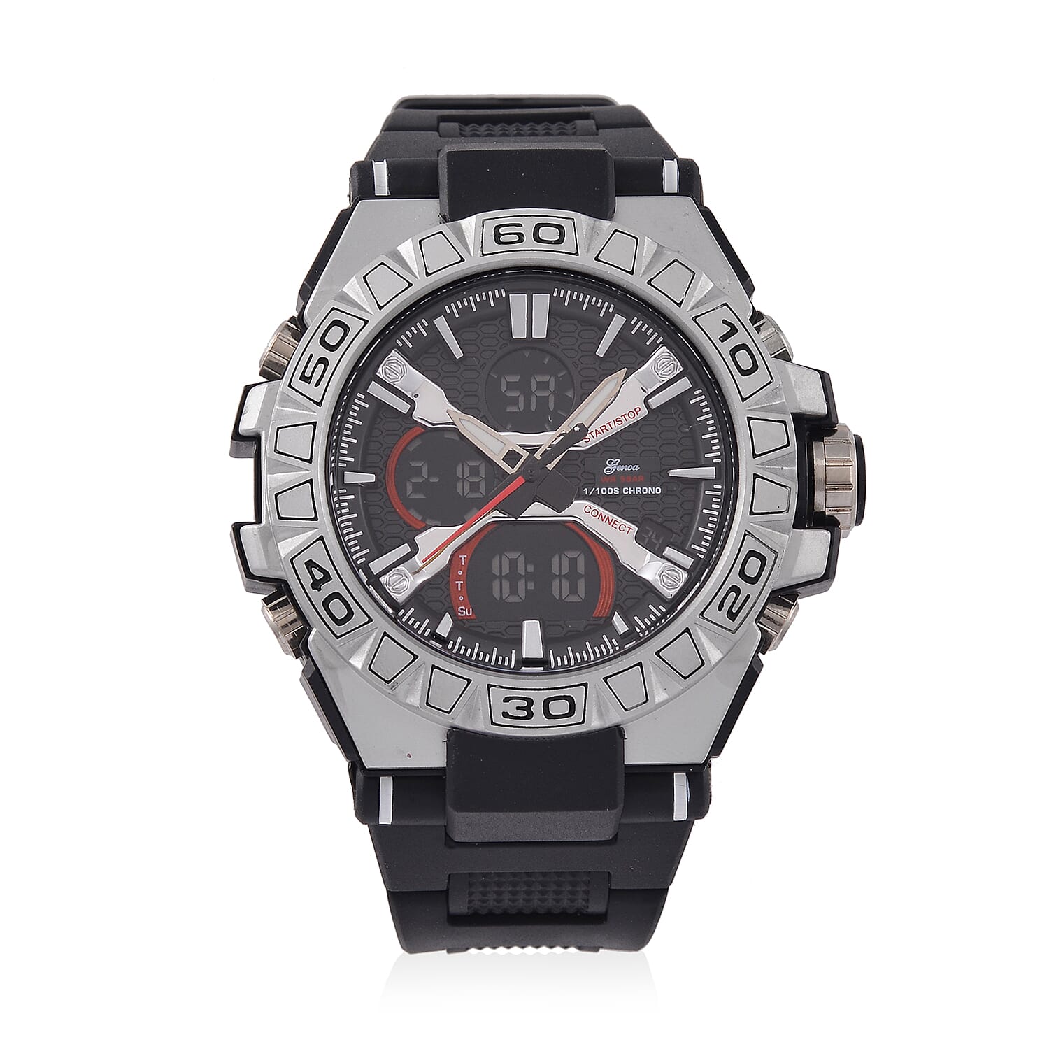 Japanese Mens Watch in Stainless Steel - Orange