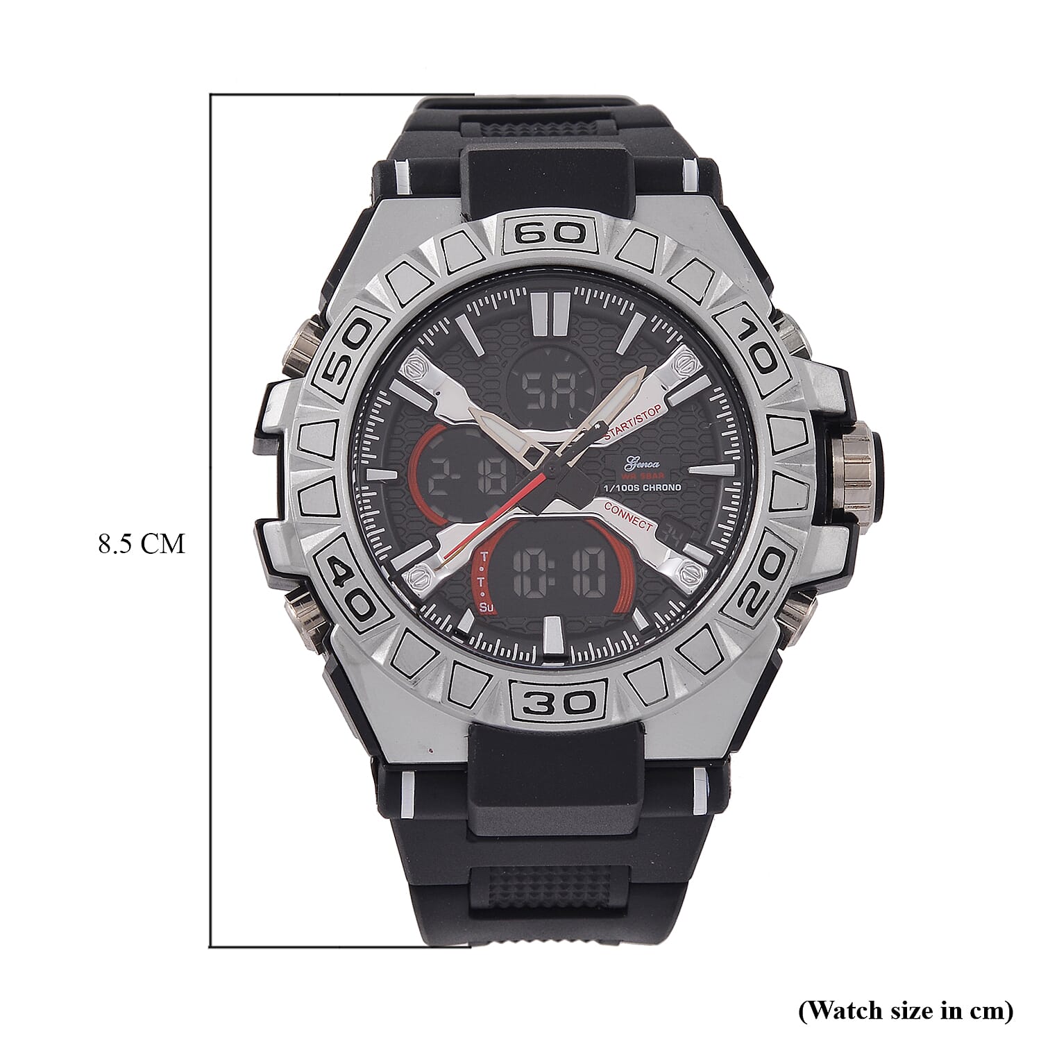 Japanese Mens Watch in Stainless Steel - Orange