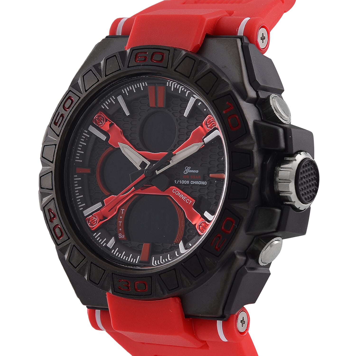 Japanese Mens Watch in Stainless Steel - Orange