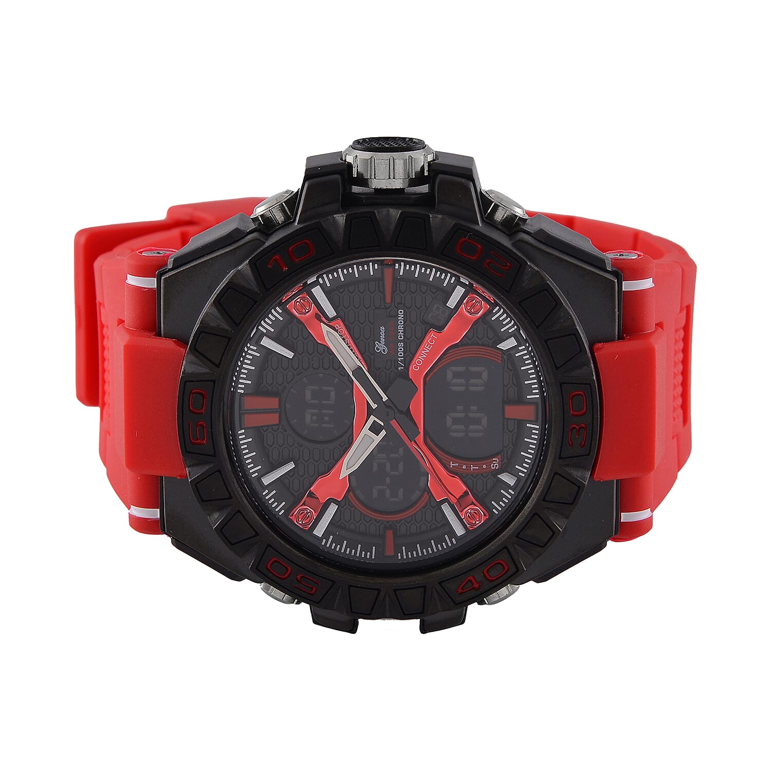 Japanese Mens Watch in Stainless Steel - Orange