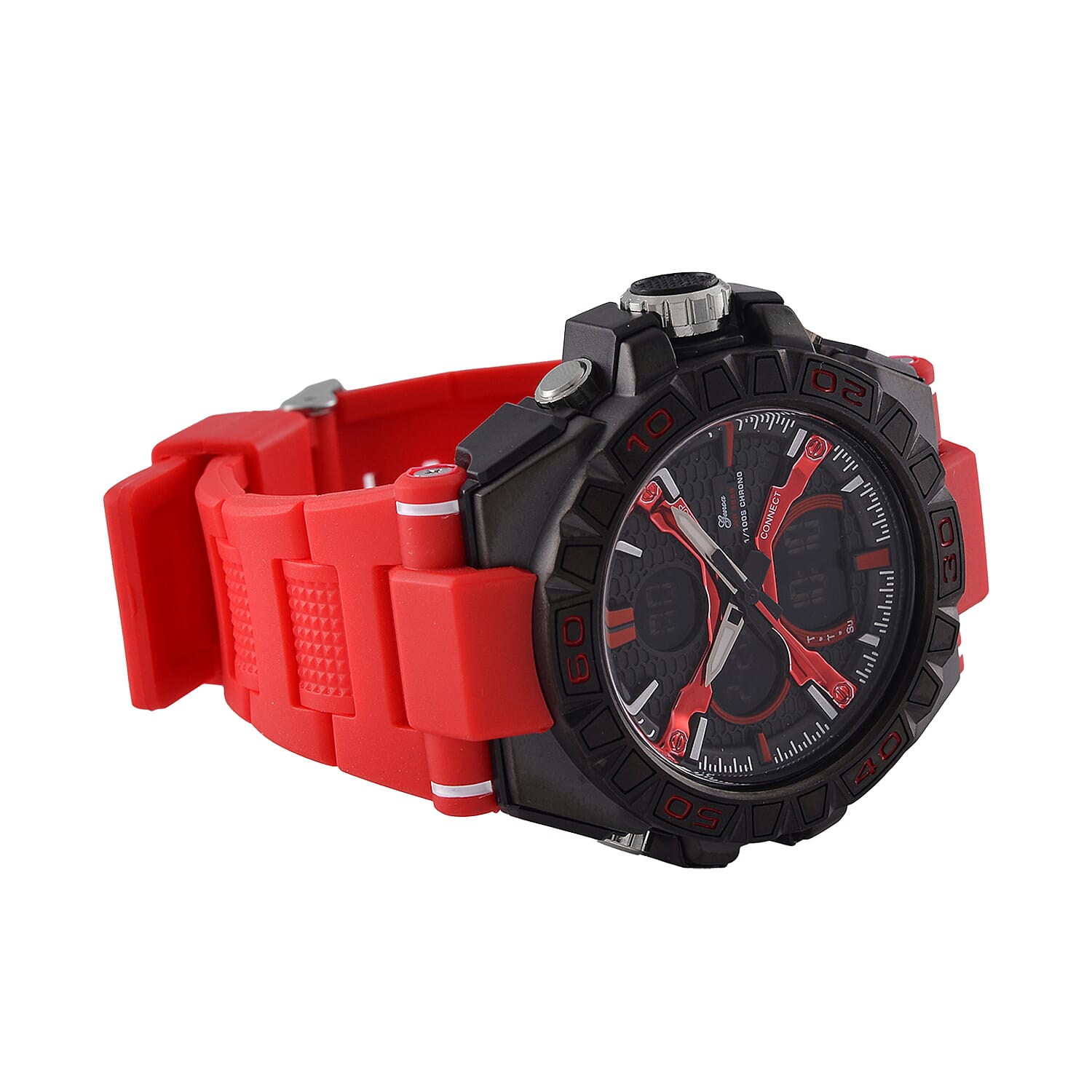 Japanese Mens Watch in Stainless Steel - Orange