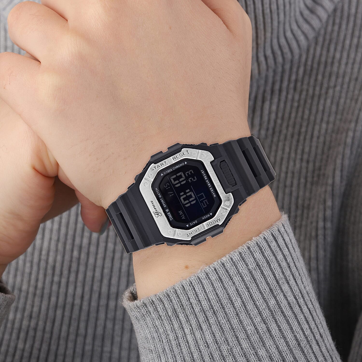 GENOA Designer Inspired Watch in Stainless Steel - Black