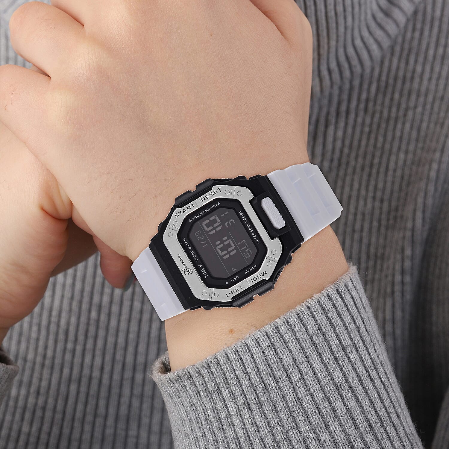 GENOA Designer Inspired Watch in Stainless Steel - White