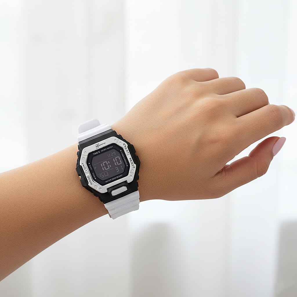 GENOA Designer Inspired Watch in Stainless Steel - White