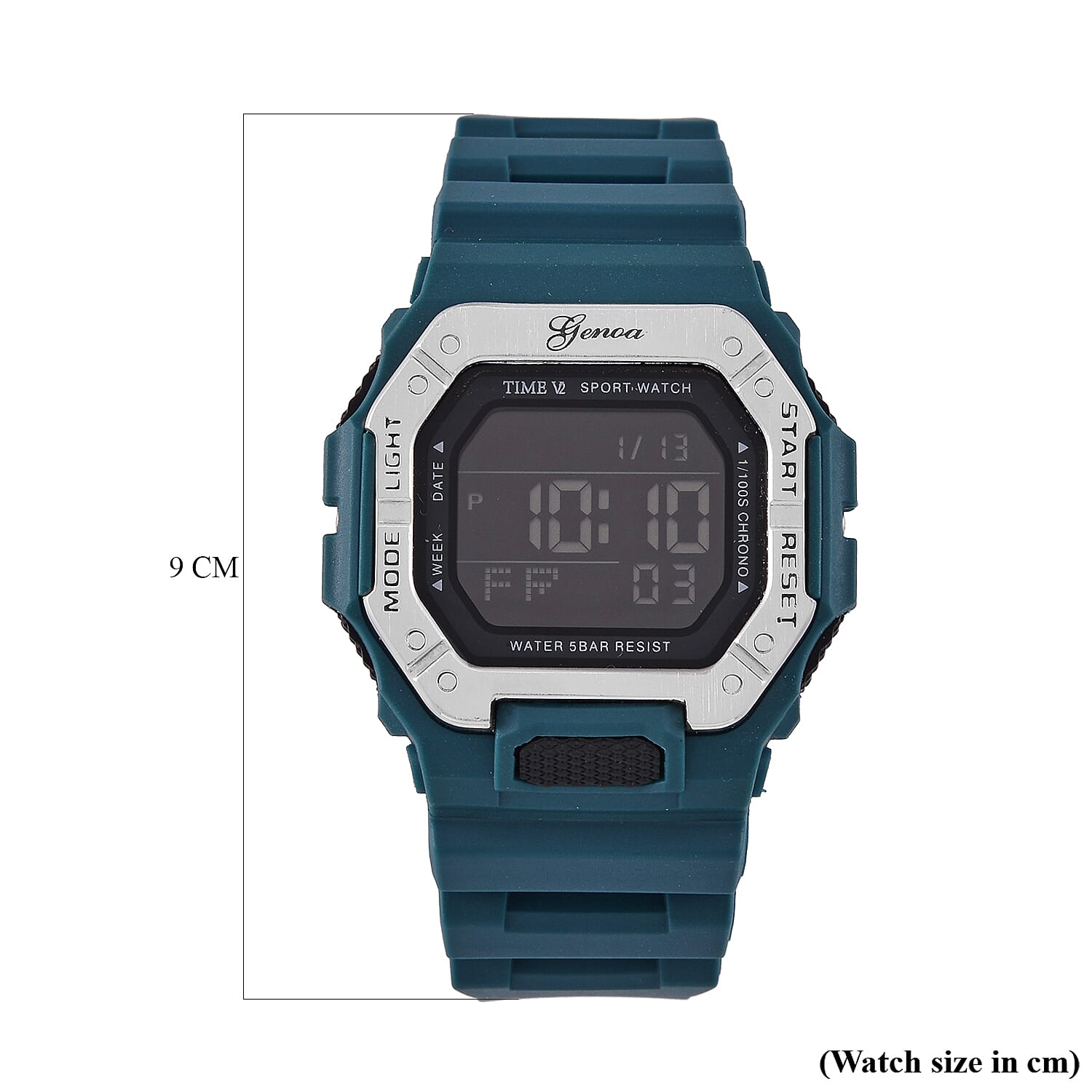 GENOA TIME V2 Electronic Movement with Multifunctional LED Dial Watch - Black