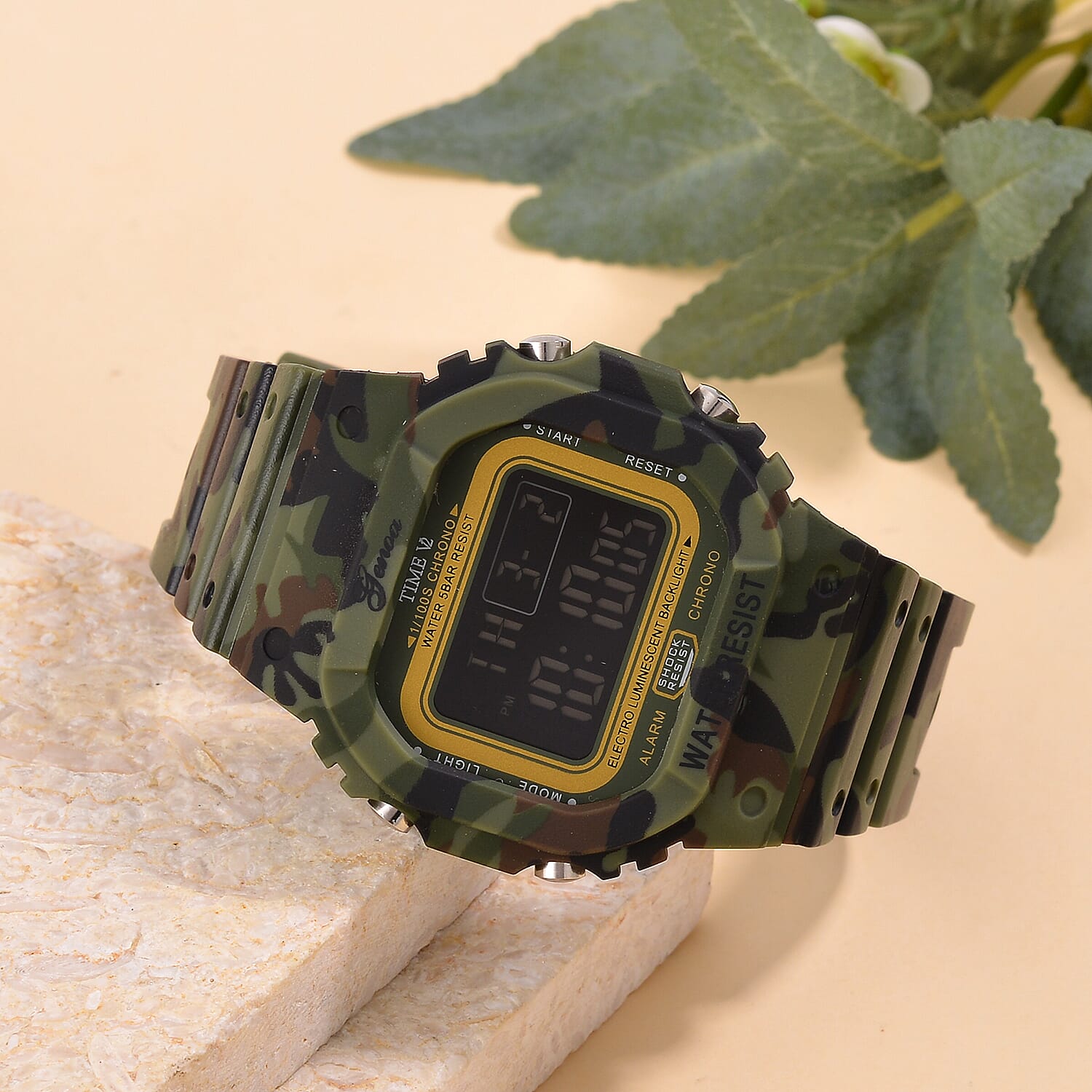 GENOA Designer Inspired Watch in Stainless Steel - Camouflage