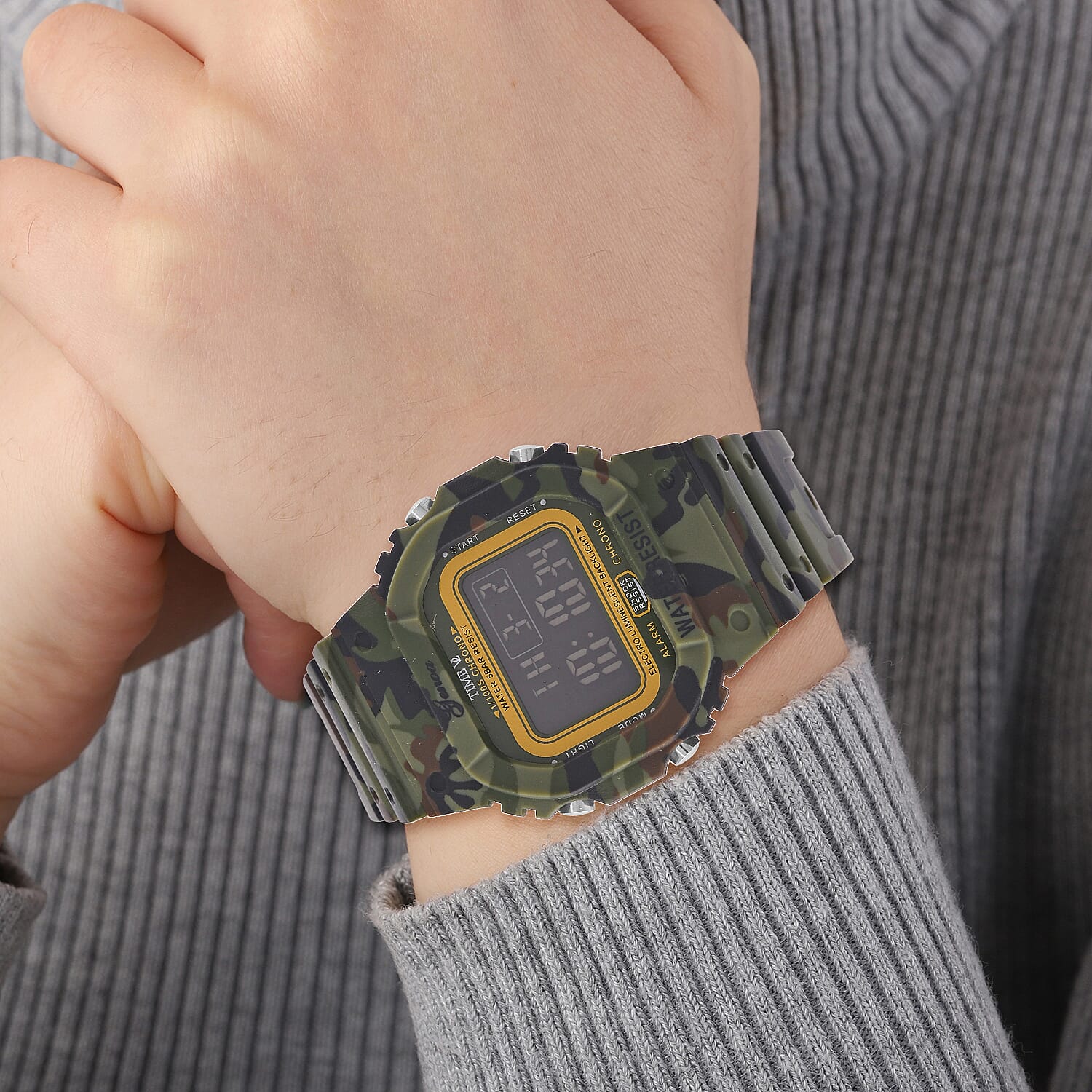 GENOA Designer Inspired Watch in Stainless Steel - Camouflage
