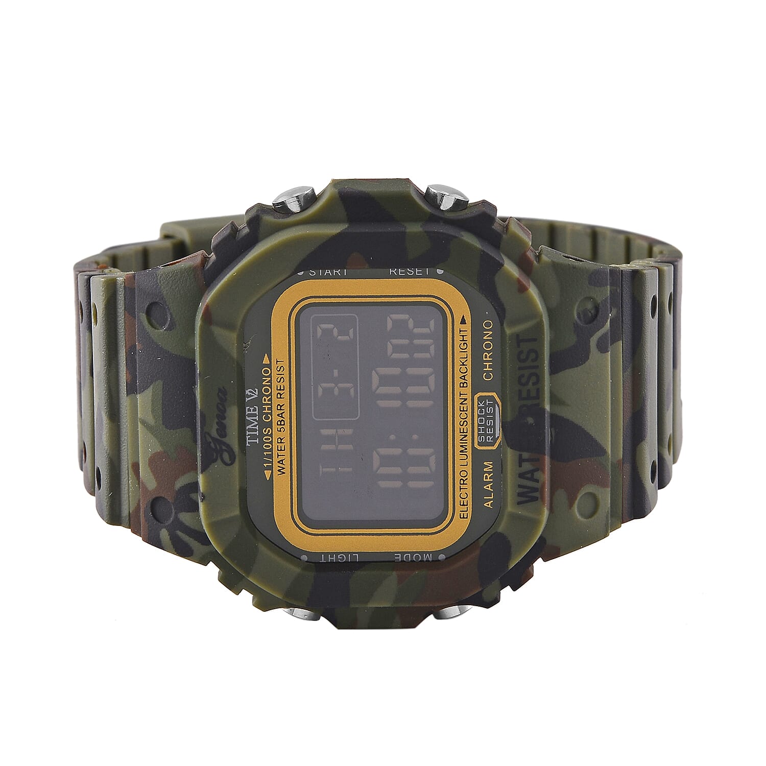 GENOA Designer Inspired Watch in Stainless Steel - Camouflage