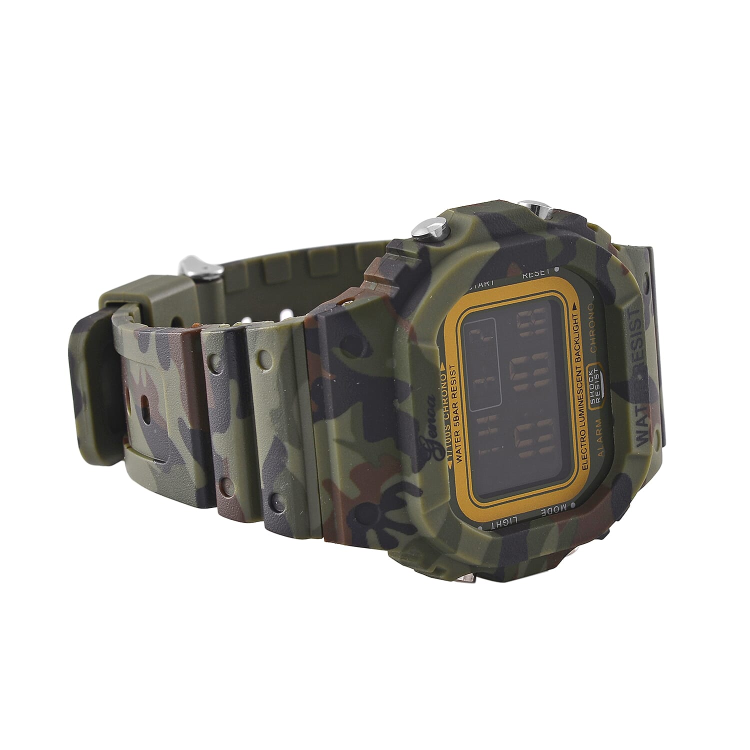 GENOA Designer Inspired Watch in Stainless Steel - Camouflage