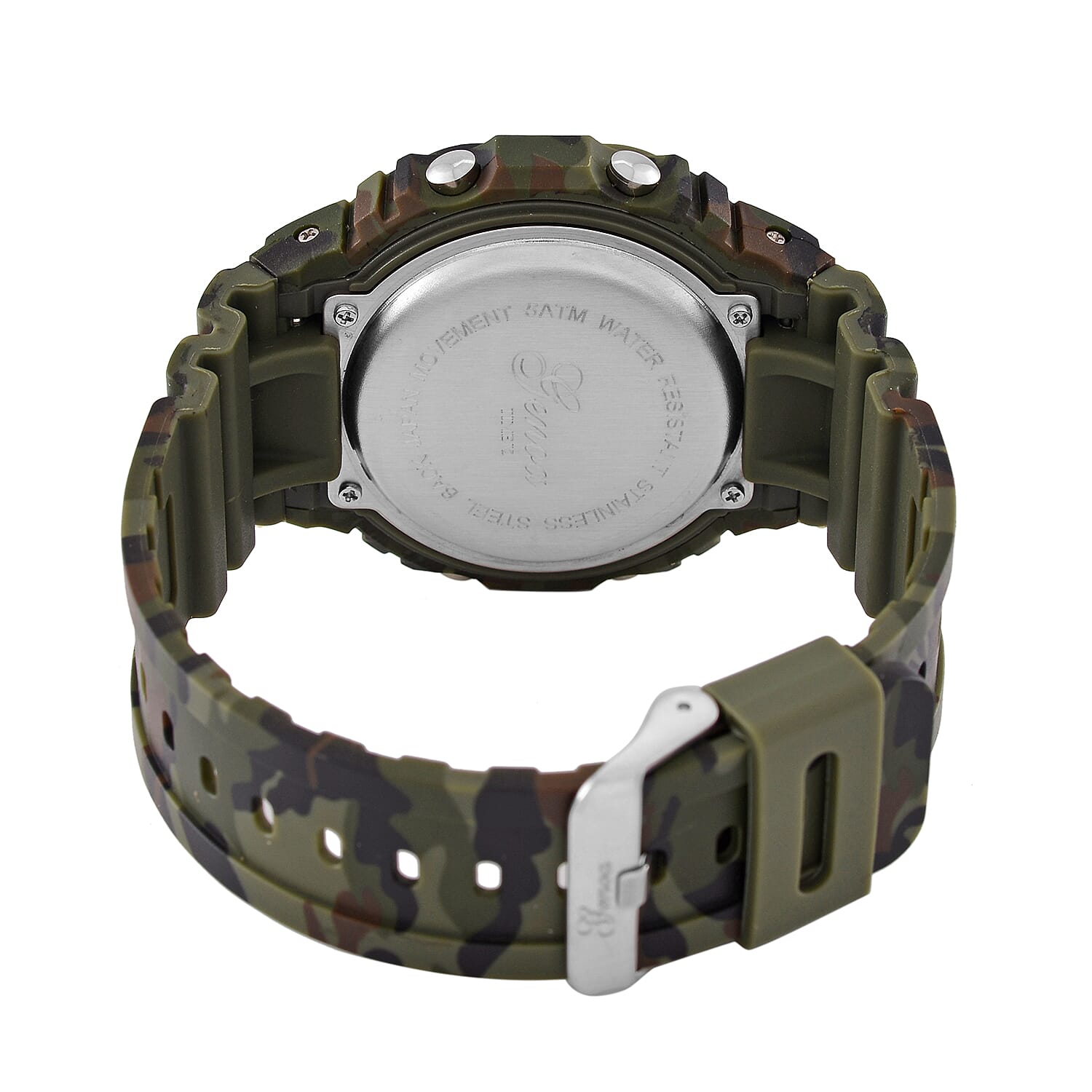 GENOA Designer Inspired Watch in Stainless Steel - Camouflage