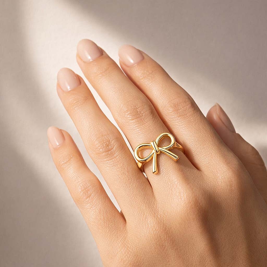 Maestro Collection - Italian Made Deal 9K Yellow Gold Bow Ring