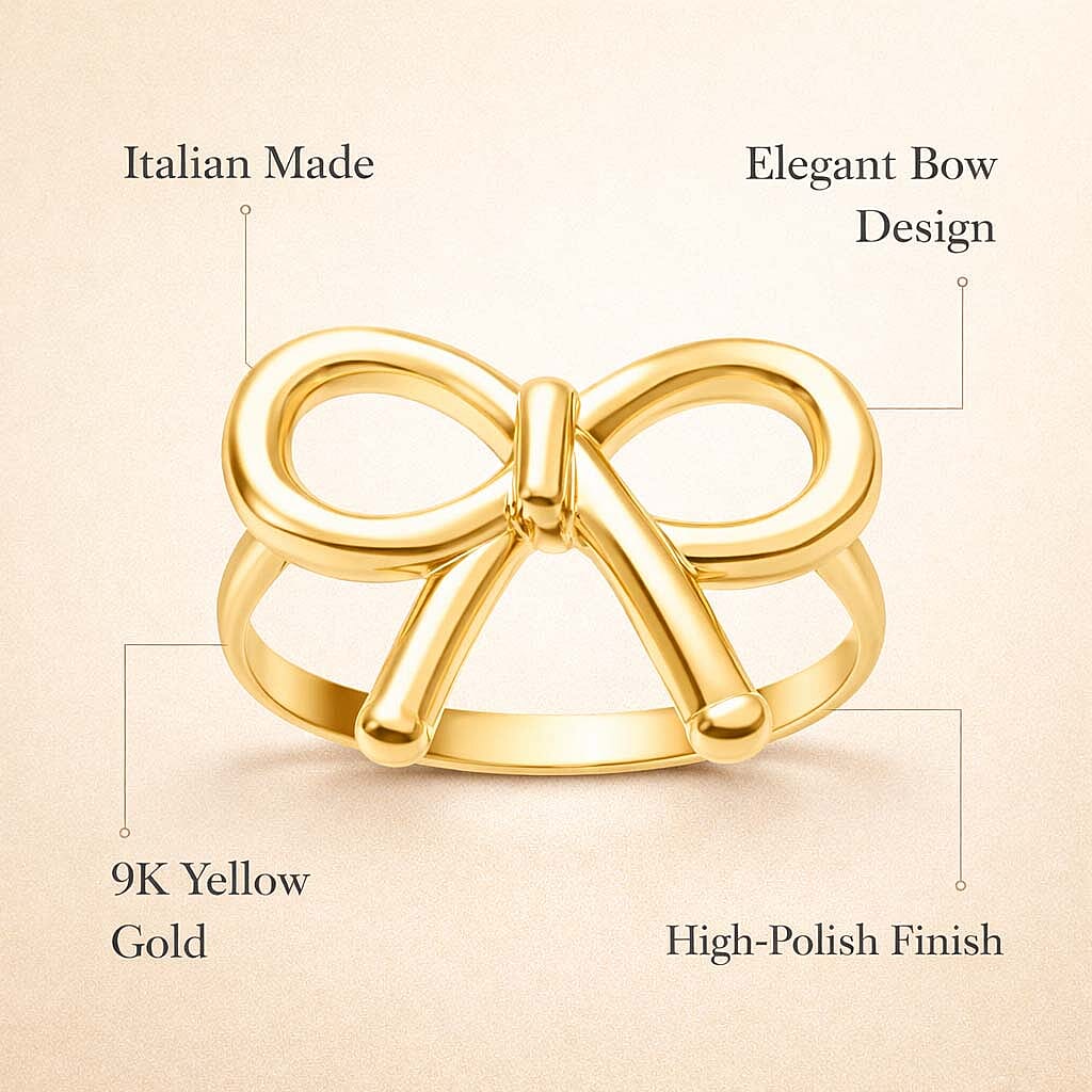Maestro Collection - Italian Made Deal 9K Yellow Gold Bow Ring