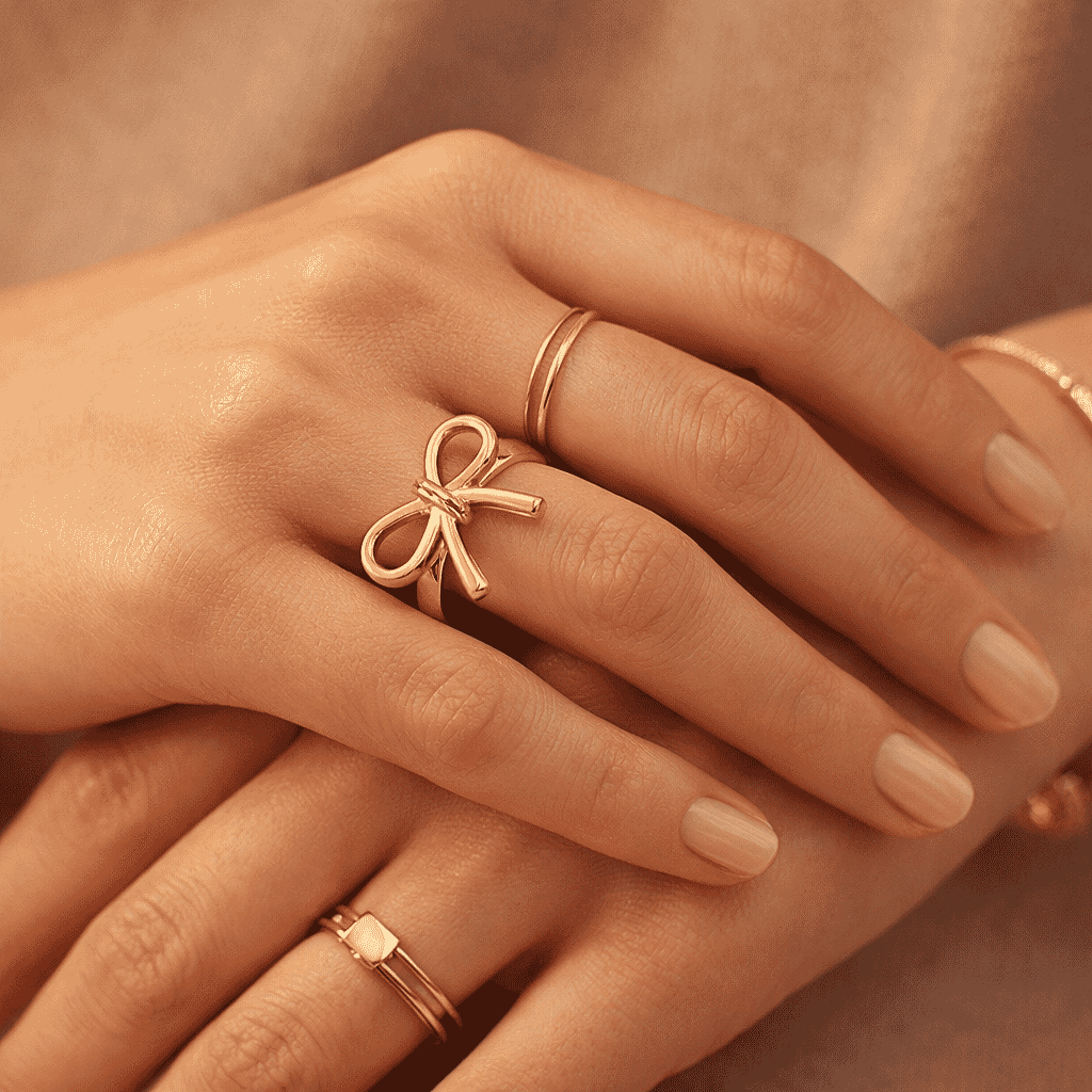 Maestro Collection - Italian Made Deal 9K Yellow Gold Bow Ring