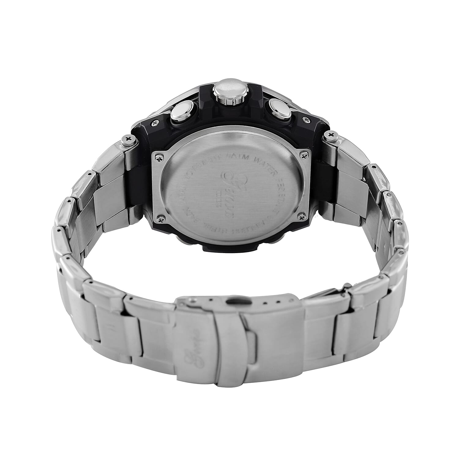 GENOA TIME V2 Japan Movt. 5ATM Water Resistant Blue Dial Mens Watch with Silver Colour Stainless Steel Strap