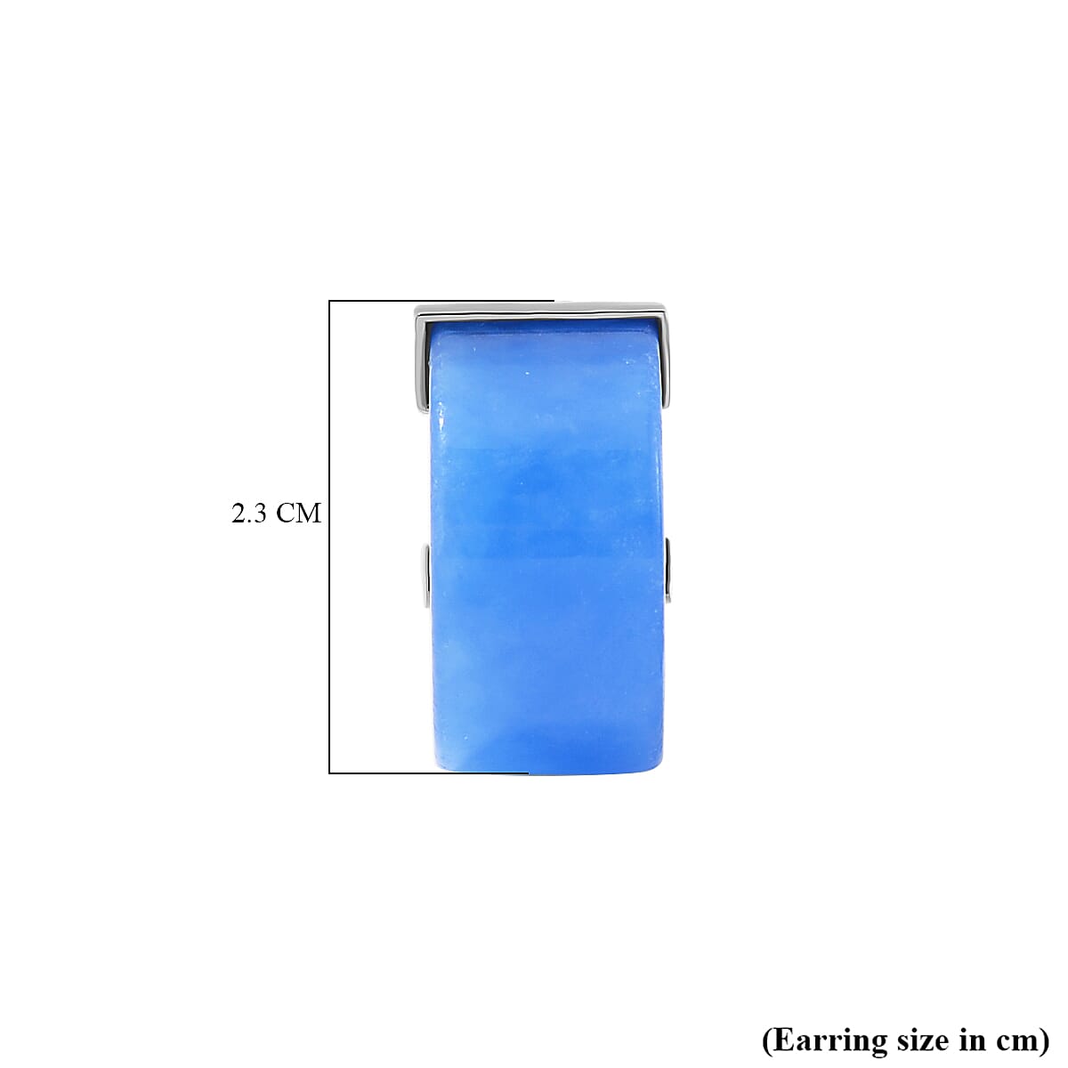 Rare Find - Blue Jade Earring in rhodium Sterling Silver 42.00 ct