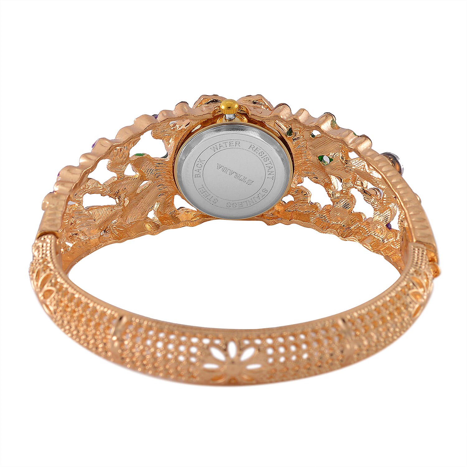 Strada Multi Colour Enameled Crystal Watch - Purple