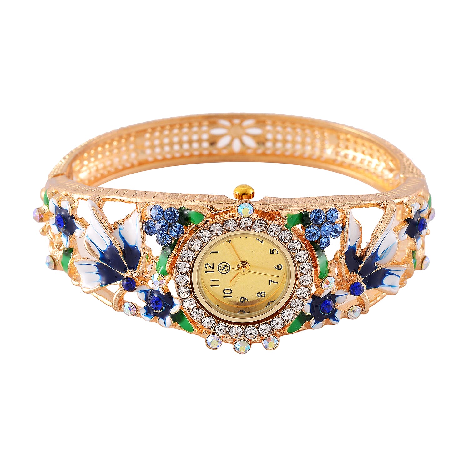 Strada Multi Colour Enameled Crystal Watch - Navy Multi