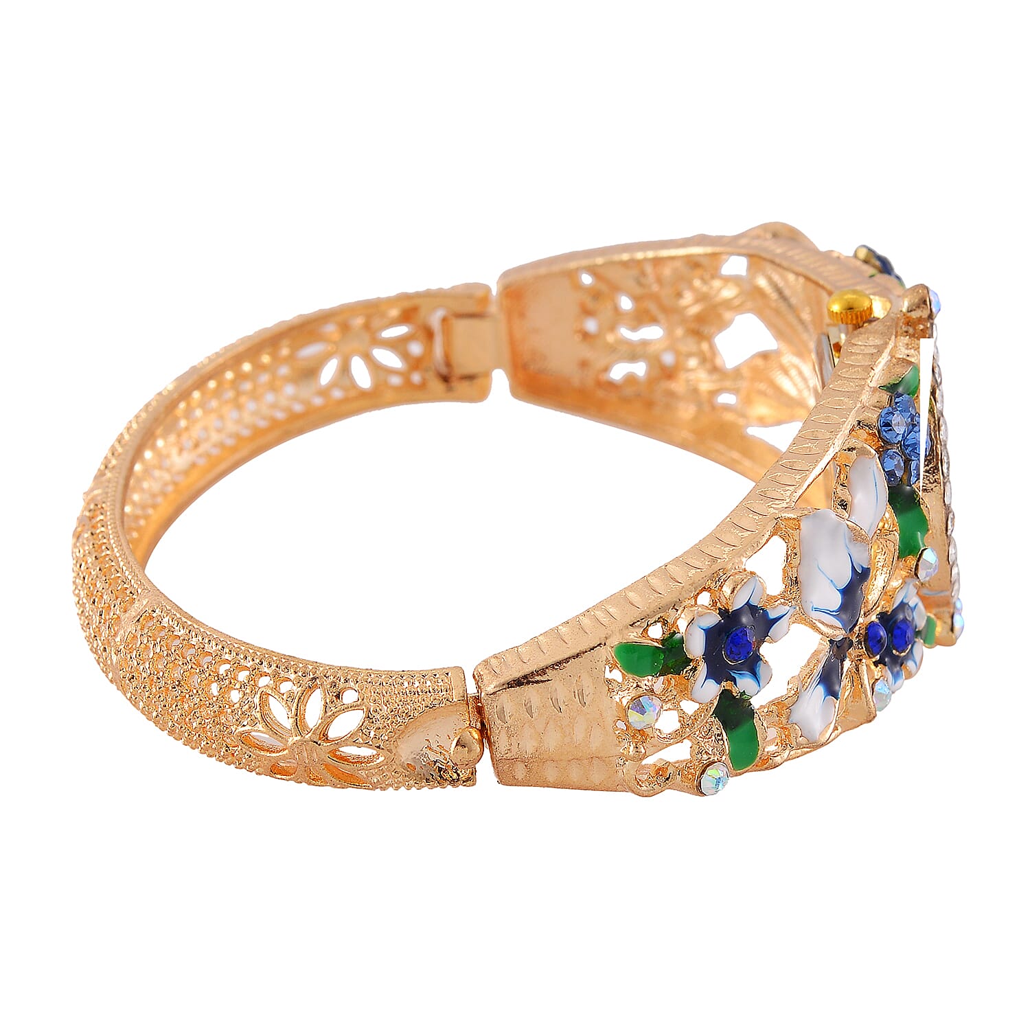 Strada Multi Colour Enameled Crystal Watch - Navy Multi