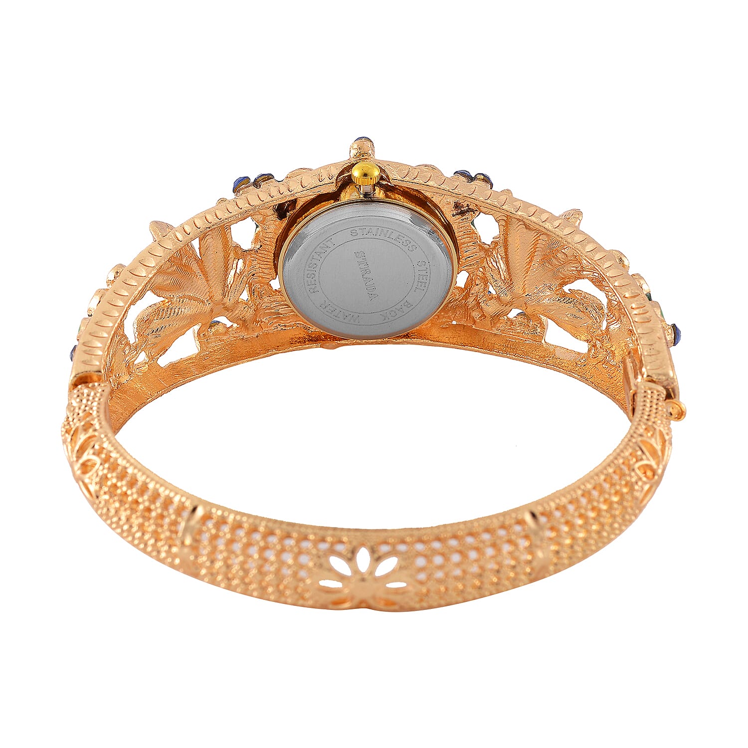 Multi Colour Crystal & Enamelled Bangle Watch With Gift Box