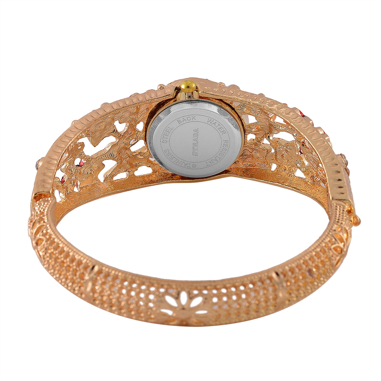 Multi Colour Crystal & Enamelled Bangle Watch With Gift Box