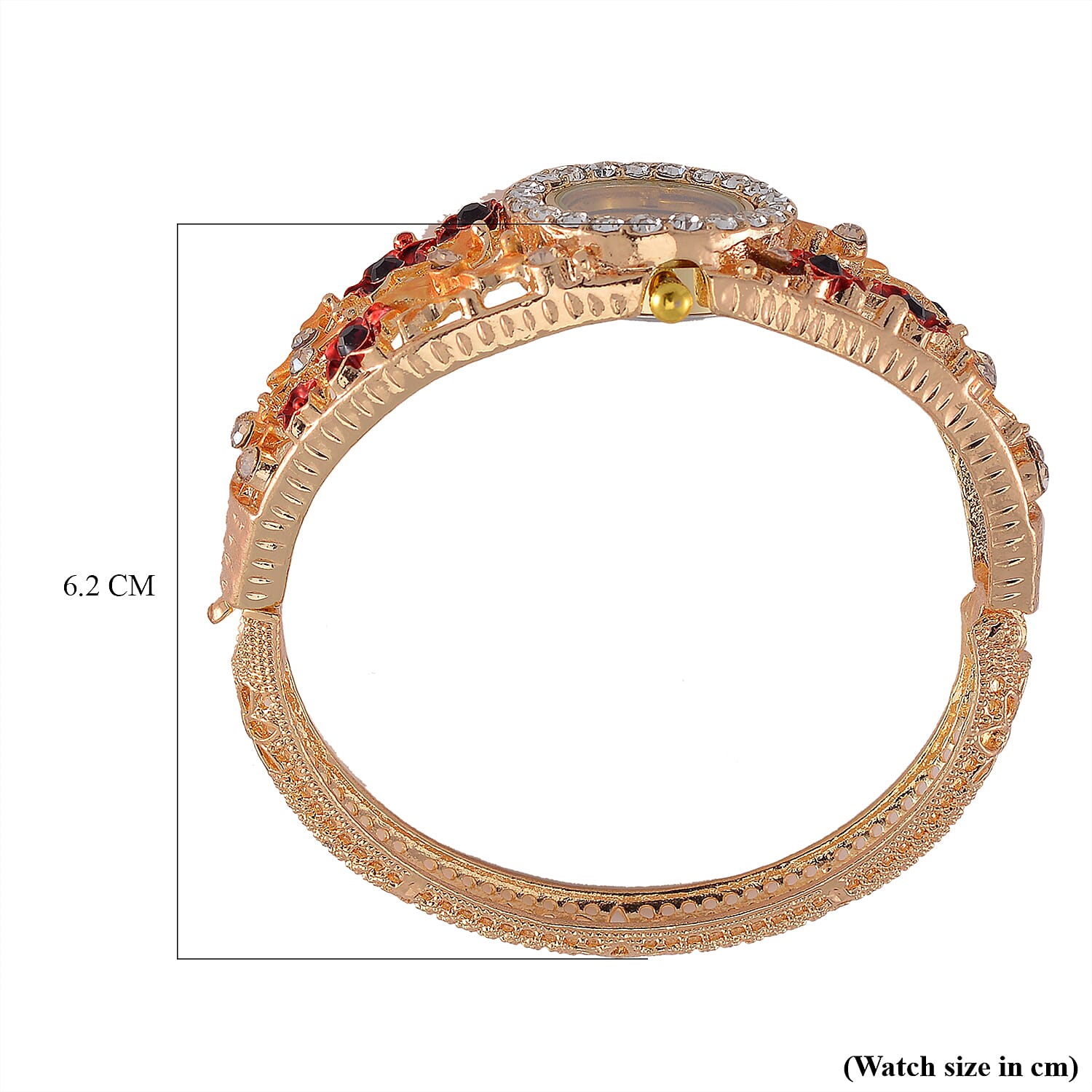 Multi Colour Crystal & Enamelled Bangle Watch With Gift Box