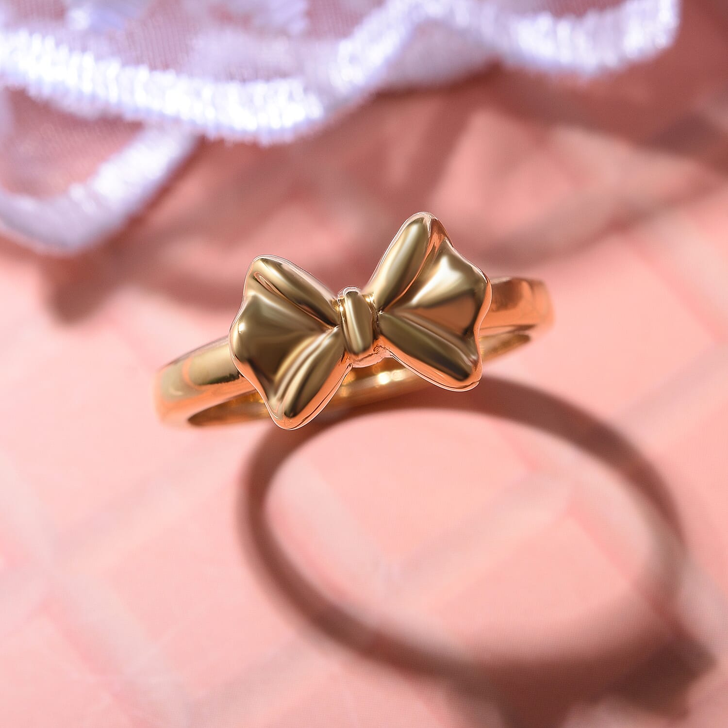 24K Yellow Gold Bow Ring (99.9% Gold Purity)