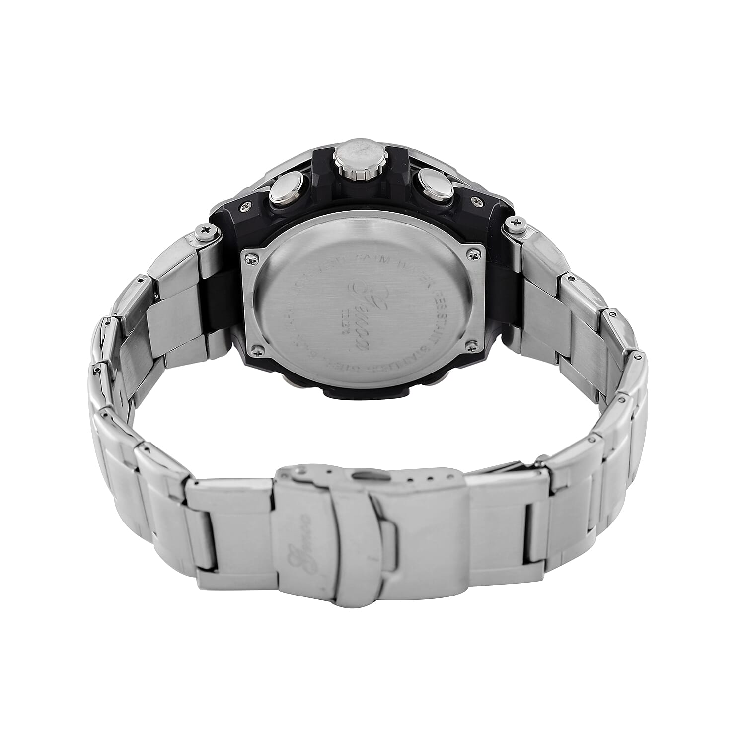 GENOA TIME V2 Japan Movt. 5ATM Water Resistant Gold Dial Mens Watch with Silver Colour Stainless Steel Strap