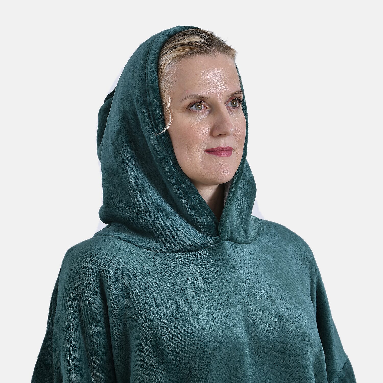 Charcoal Fleece Hoodie Blanket (One Size) - Green Charcoal Fleece Hoodie Blanket (One Size) - Green
