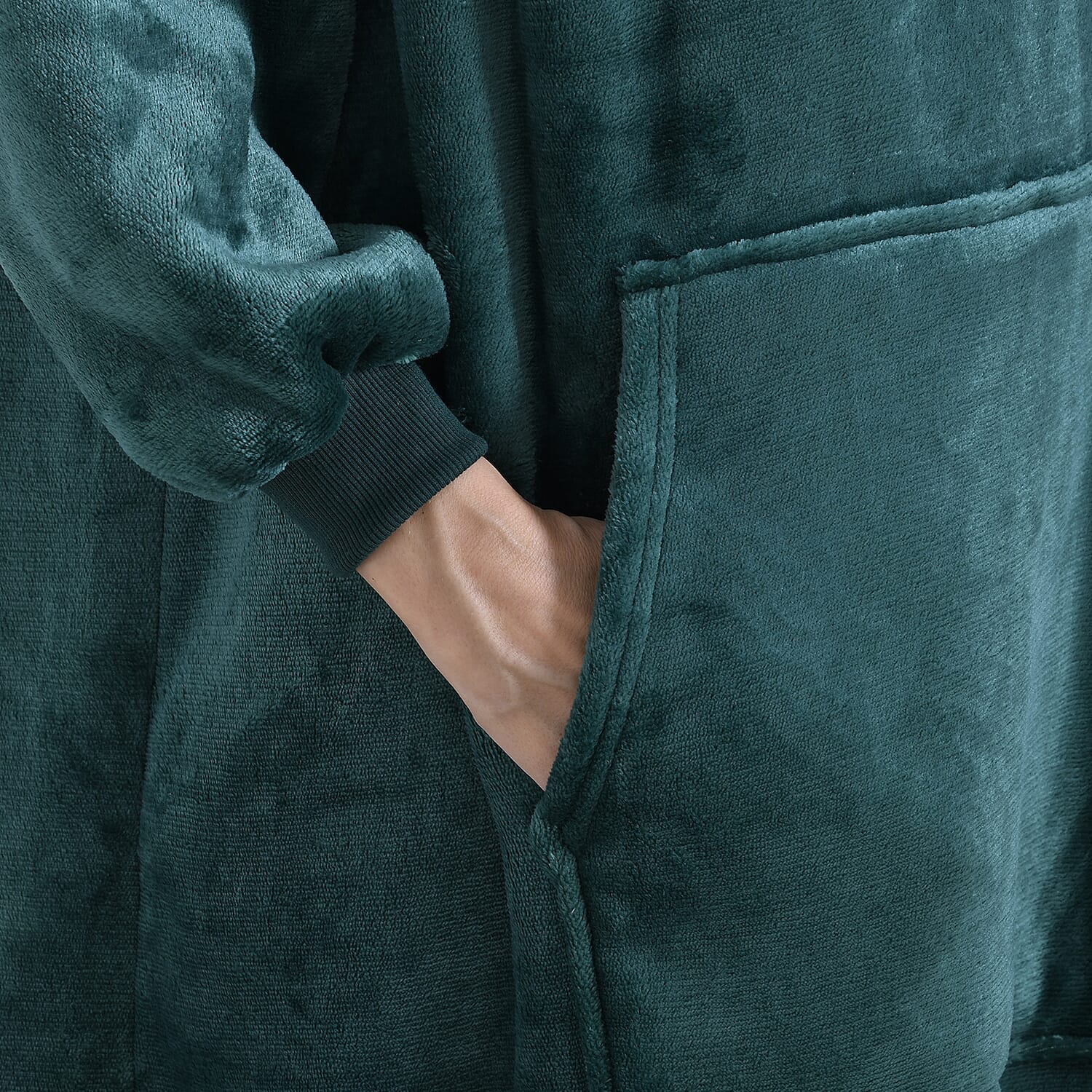 Charcoal Fleece Hoodie Blanket (One Size) - Green Charcoal Fleece Hoodie Blanket (One Size) - Green