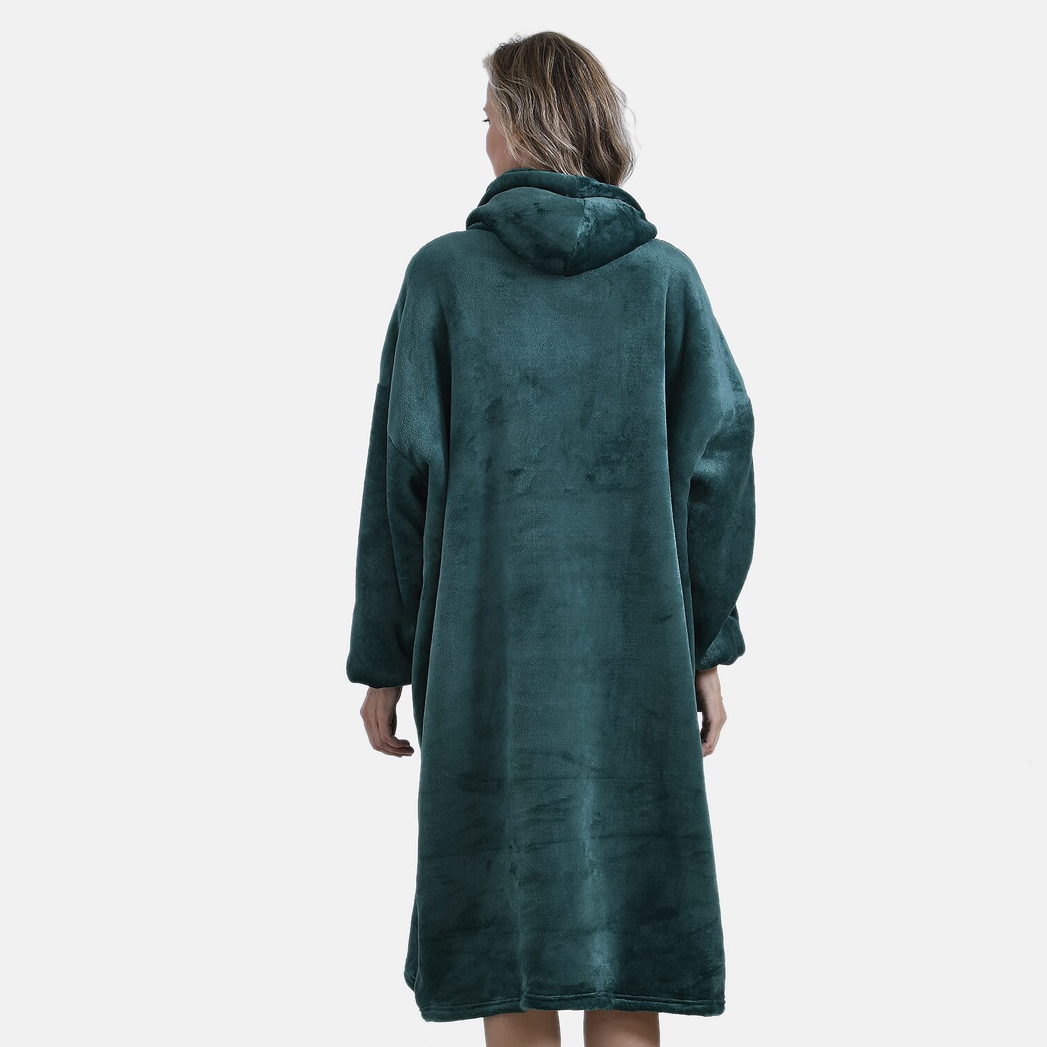 Charcoal Fleece Hoodie Blanket (One Size) - Green Charcoal Fleece Hoodie Blanket (One Size) - Green