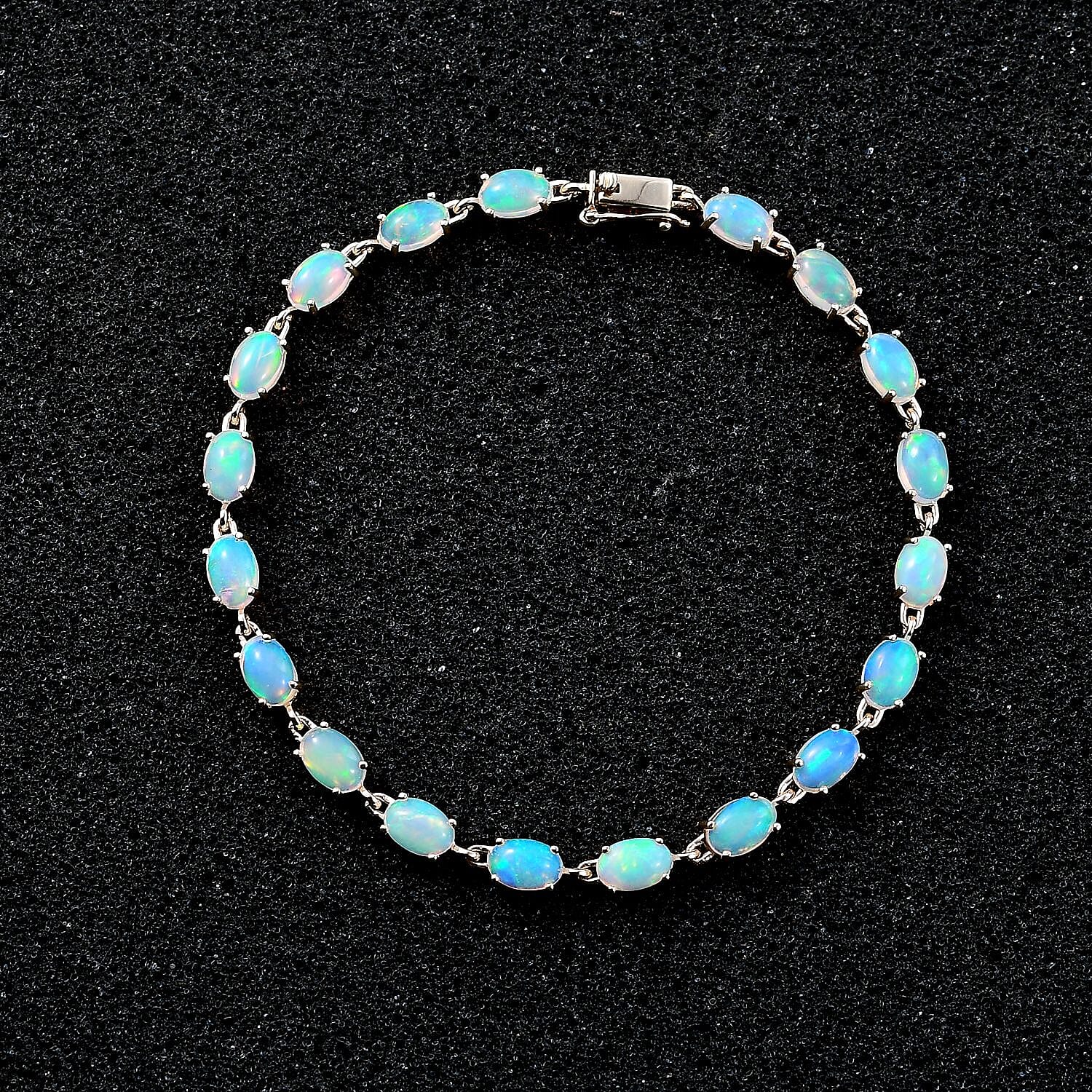 9K Yellow Gold  AAA   Ethiopian Opal  Cluster Bracelet (Size - 7.5) 5.34 ct,  Gold Wt. 3.28 Gms  7.000  Ct.