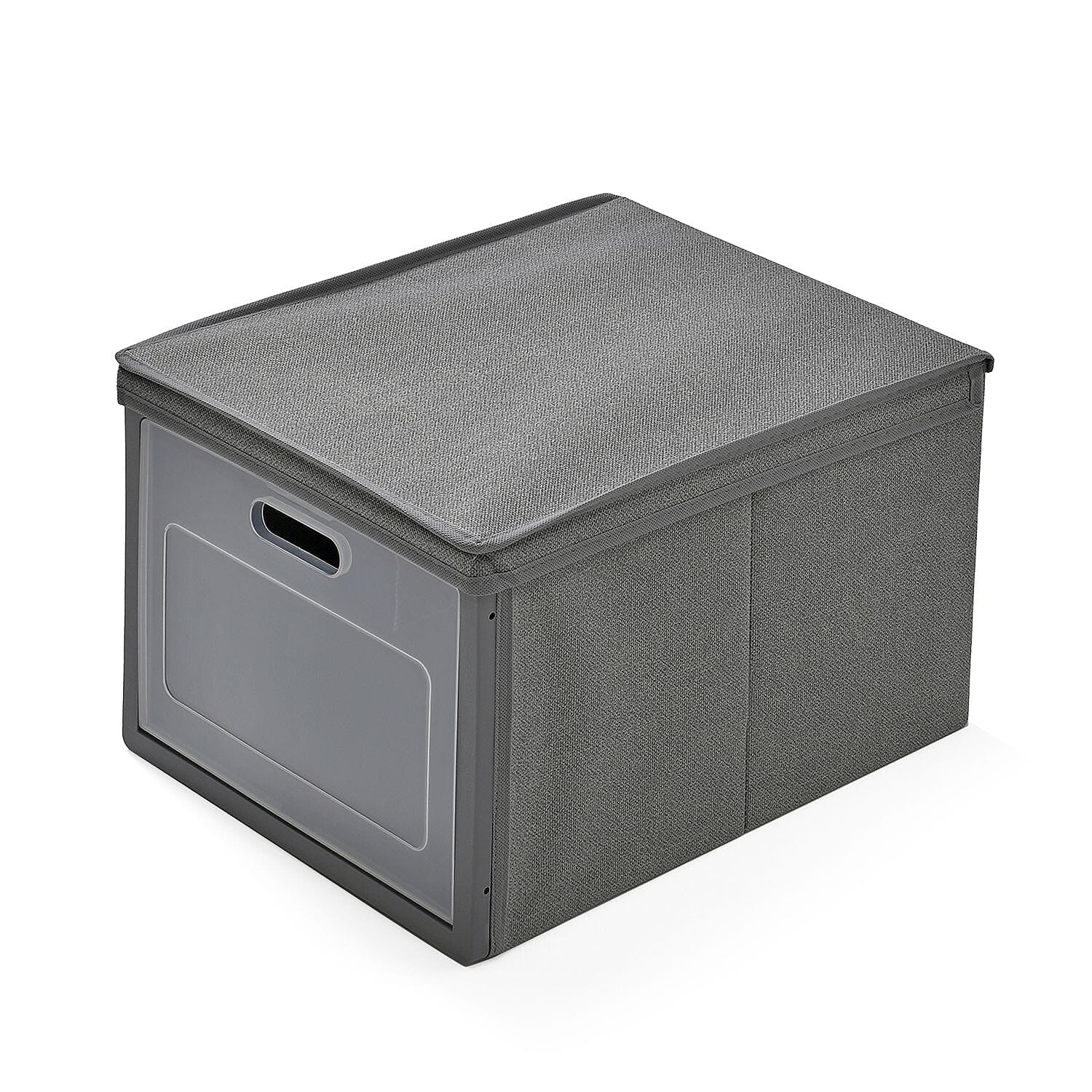 Patterned Storage Box (Size 30x25x40 cm) - Grey & Grey
