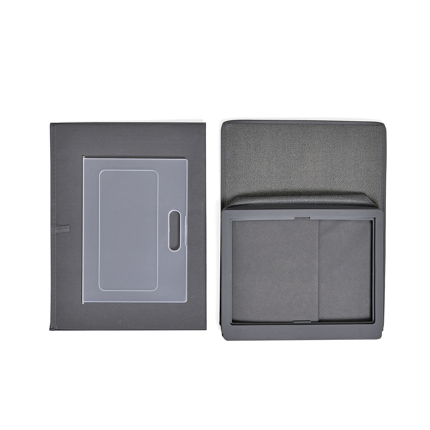 Patterned Storage Box (Size 30x25x40 cm) - Grey & Grey