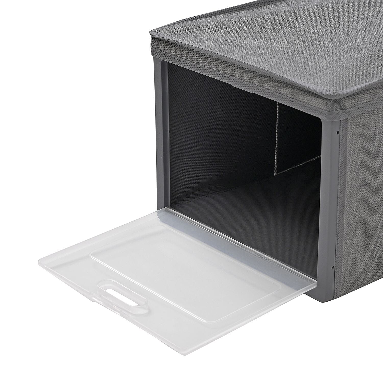 Patterned Storage Box (Size 30x25x40 cm) - Grey & Grey