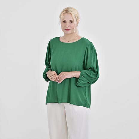 Tamsy 100% Viscose Solid Top - Green  (Size 20 to 22)