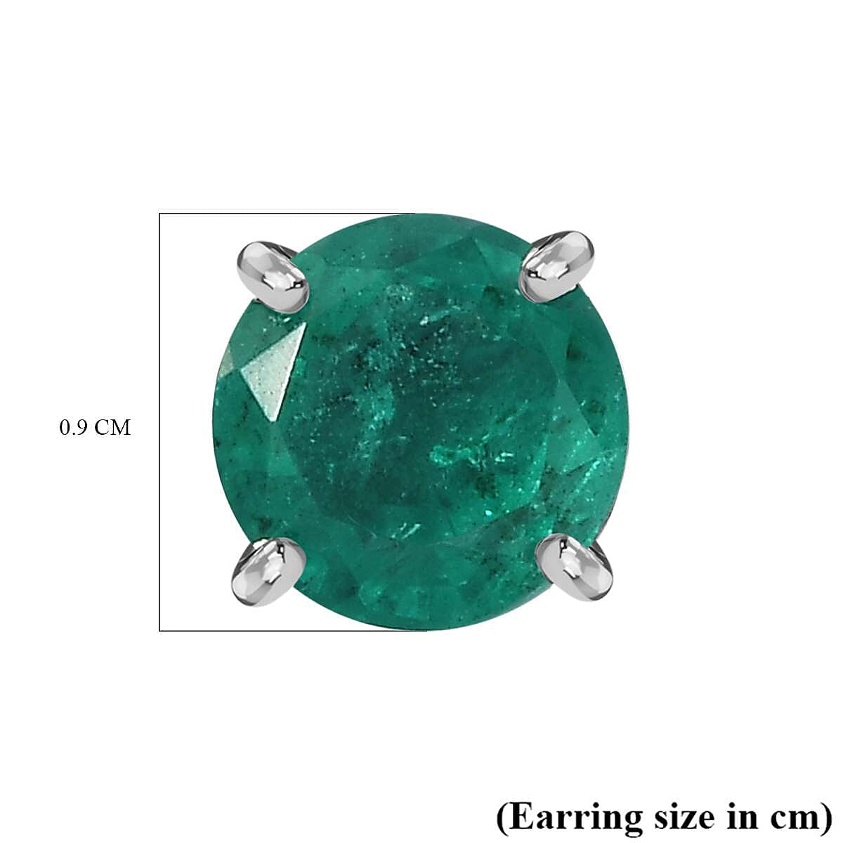 Emeraldine Quartz Solitaire Earrings with Push Back in Platinum Overlay Sterling Silver 3.32 Ct