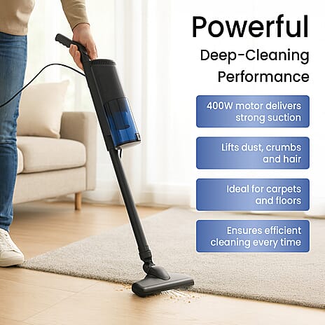 Handheld Vacuum Cleaner with Dust Storage Capacity and HEPA Filter (400W) - Black