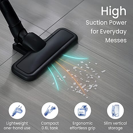 Handheld Vacuum Cleaner with Dust Storage Capacity and HEPA Filter (400W) - Black