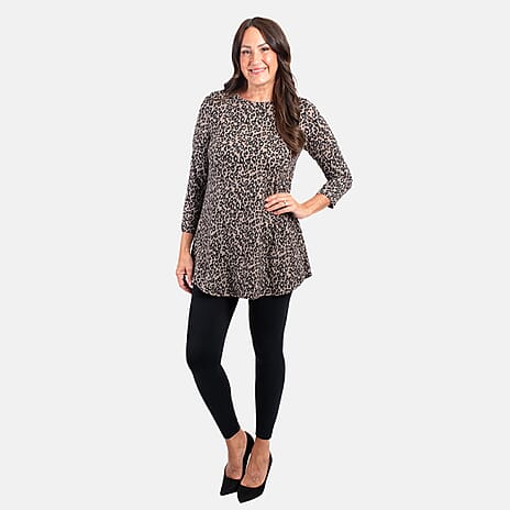 Sugar Crisp Animal Printed Tunic (Size L) - Black