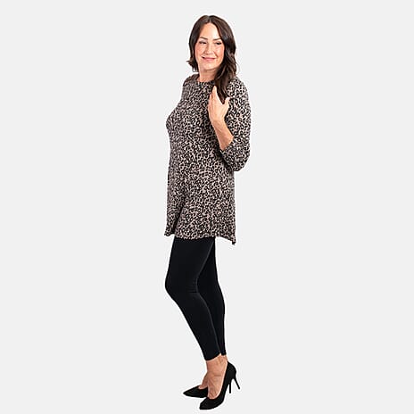 Sugar Crisp Animal Printed Tunic (Size L) - Black