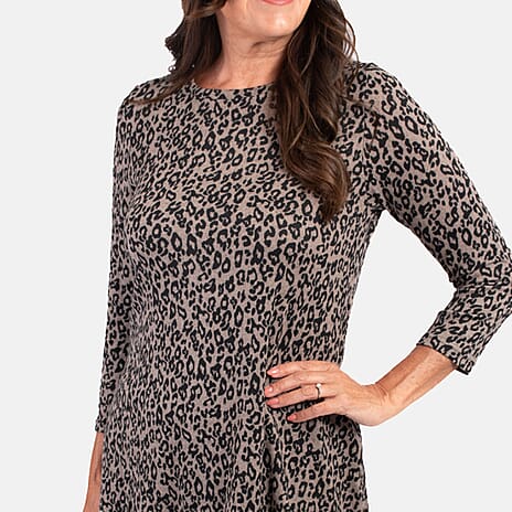 Sugar Crisp Animal Printed Tunic (Size L) - Black