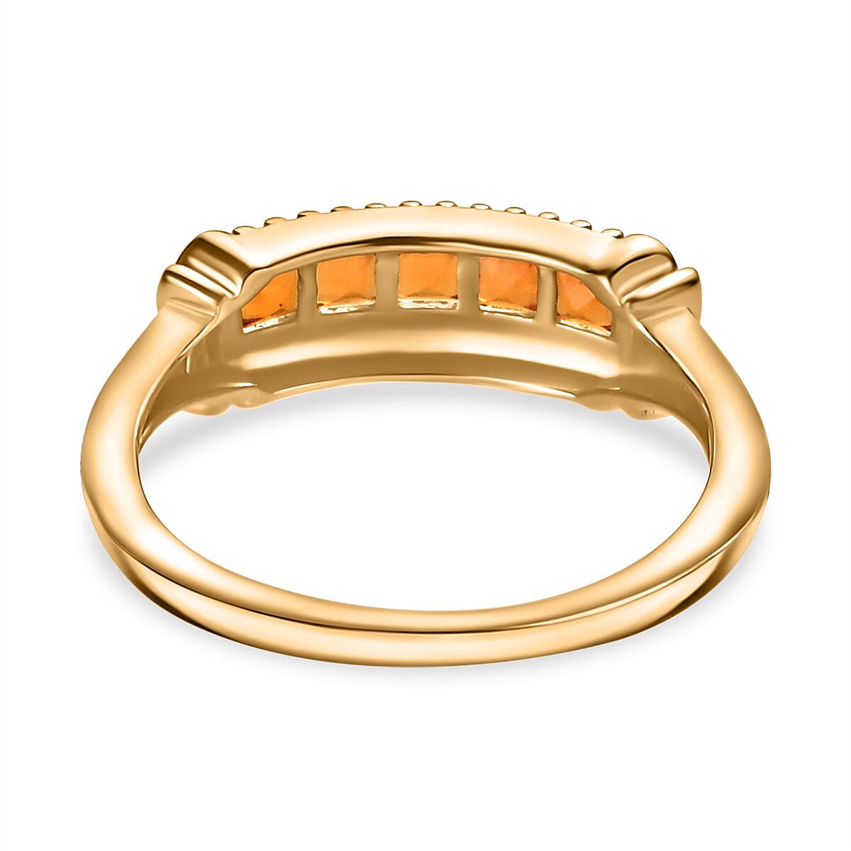 Fire Opal Ring in 14K Gold Overlay Sterling Silver 0.50 ct