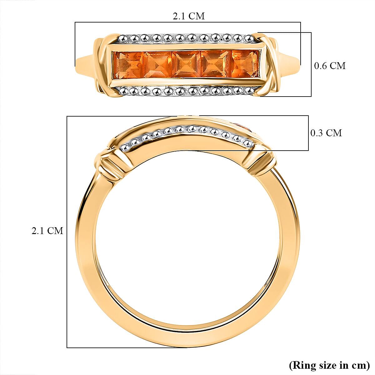 Fire Opal Ring in 14K Gold Overlay Sterling Silver 0.50 ct