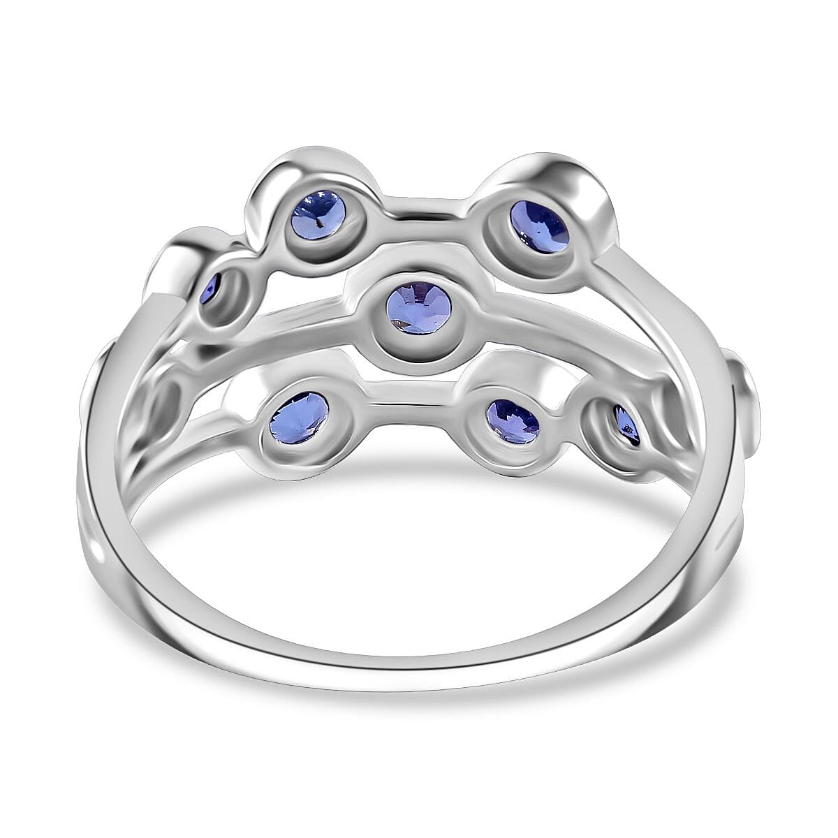 Red Carpet Collection - Premium Tanzanite Bubble Ring in Rhodium Overlay Sterling Silver 1.86 Ct. Red Carpet Collection - Premium Tanzanite Bubble Ring in Rhodium Overlay Sterling Silver 1.86 Ct.