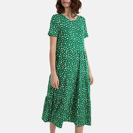 Paramour Abstract Spot Smock Midi Dress (Size M) - Jade